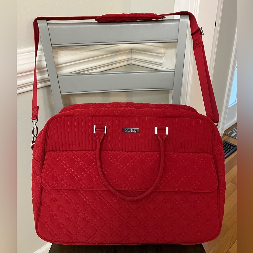 Vera Bradley Tango Red Grand Traveler Bag with Trolley Sleeve